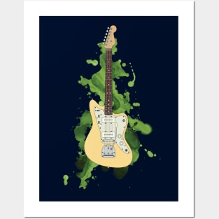 Offset Style Electric Guitar Buttercream Color Posters and Art